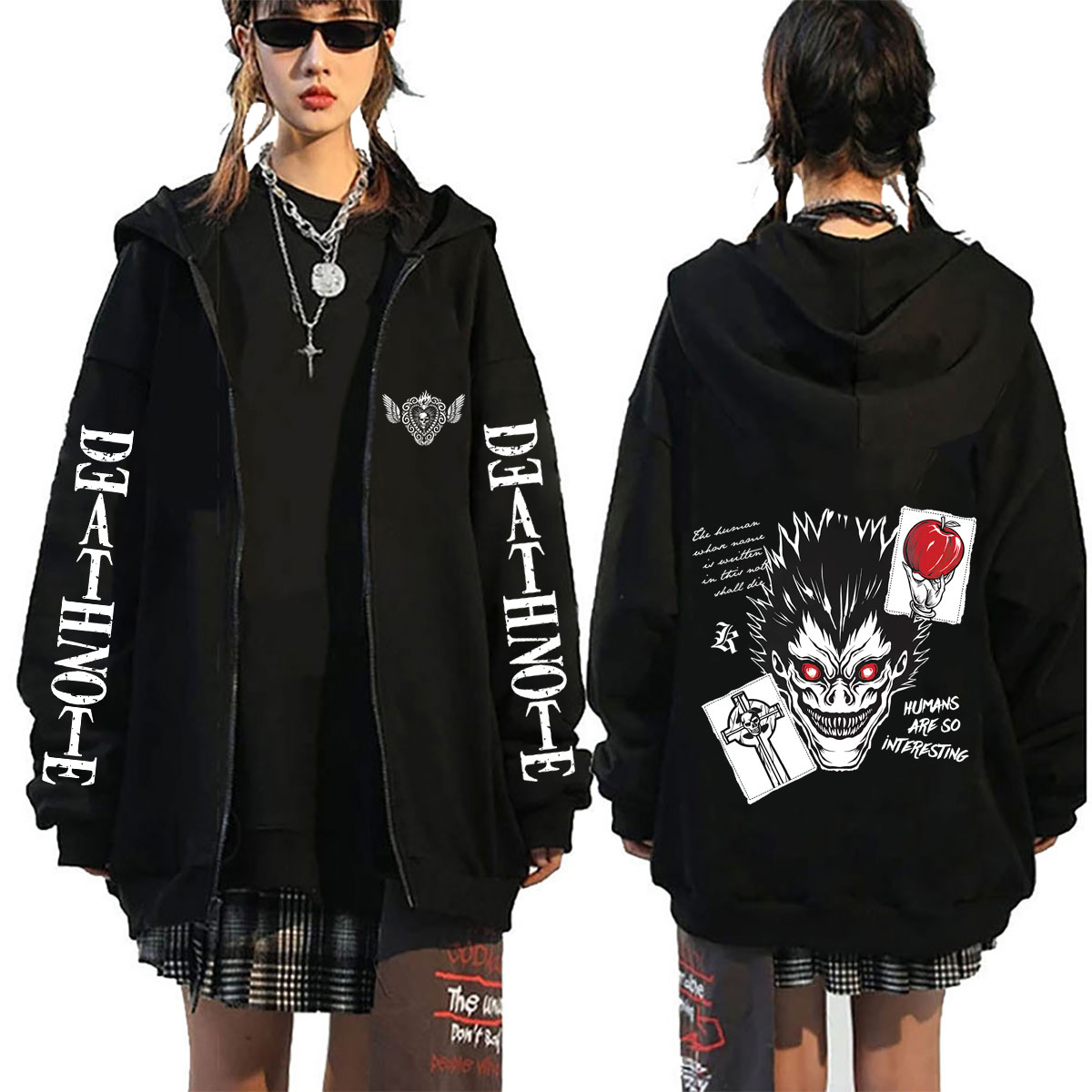 Anime Merch Hoodie - Anime Death Note Ryuk Merch Zipper
