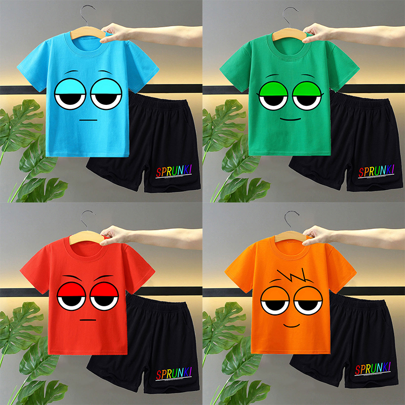 Anime Themed Merchandise - Sprunki 2pcs T-shirt and Shorts Set